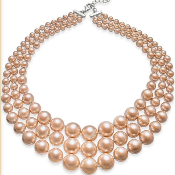 Charter Club Imitation Pearl 3Row Collar Necklace - Picture 1 of 4